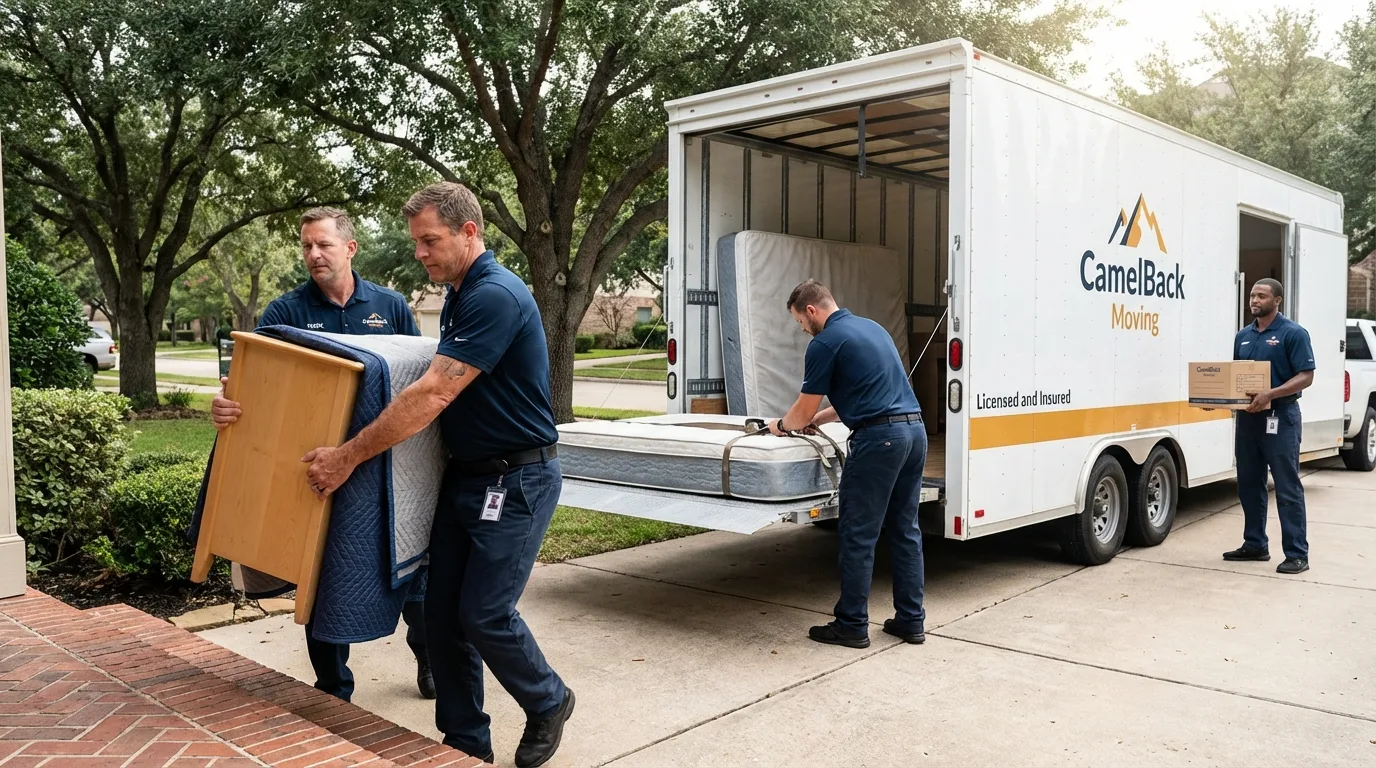 Crew loading residential truck for cross-state move from Sewickley, PA